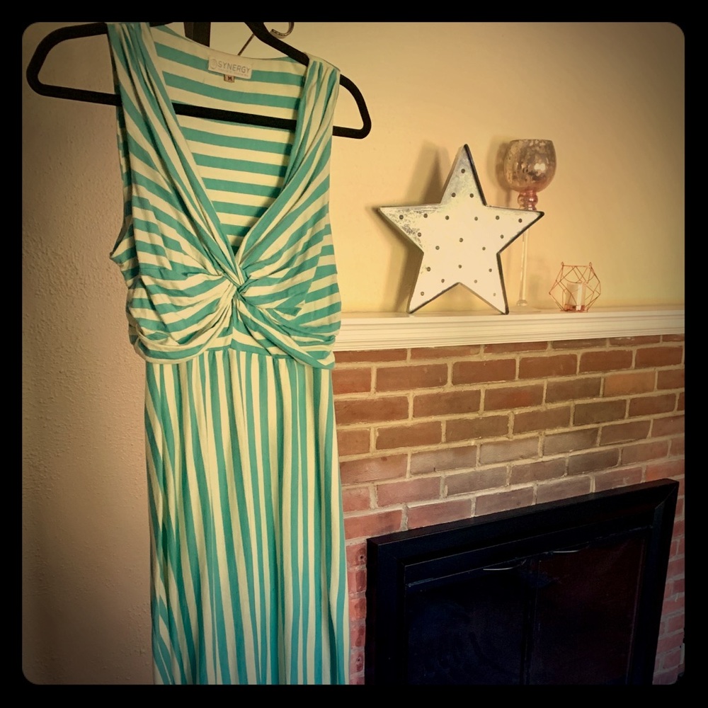 Synergy Organic Cotton Dress Ruched Maxi - Size: M